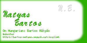 matyas bartos business card